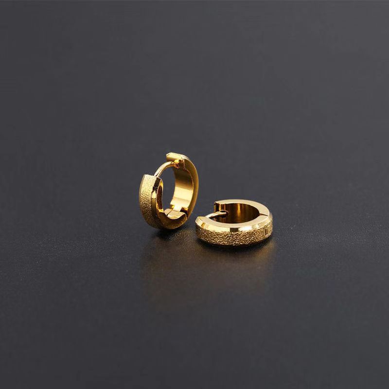 Damen Texturierte Gold Huggie Creolen Ohrringe Shop Nory