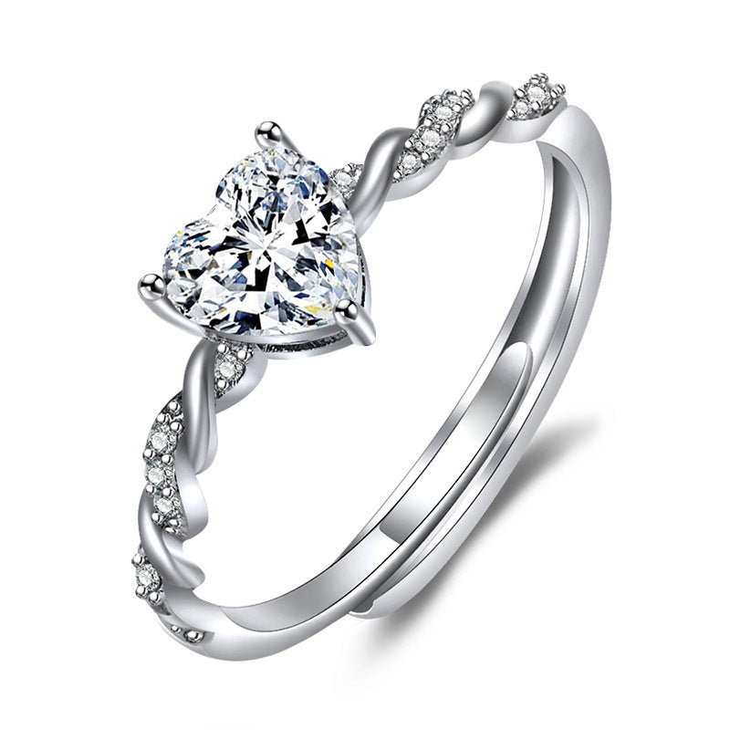 Damen Verlobungsring mit elegantem Herzdesign und funkelnden Zirkonia Shop Nory