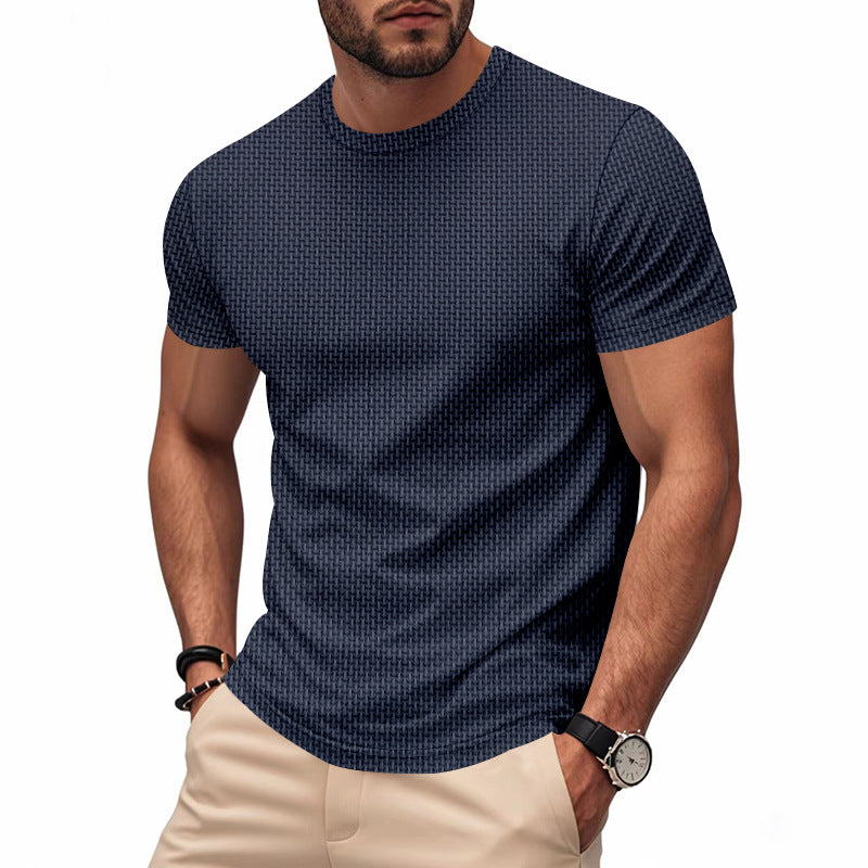 Herren Kurzarm T-Shirt mit strukturiertem Design und atmungsaktiver Baumwolle