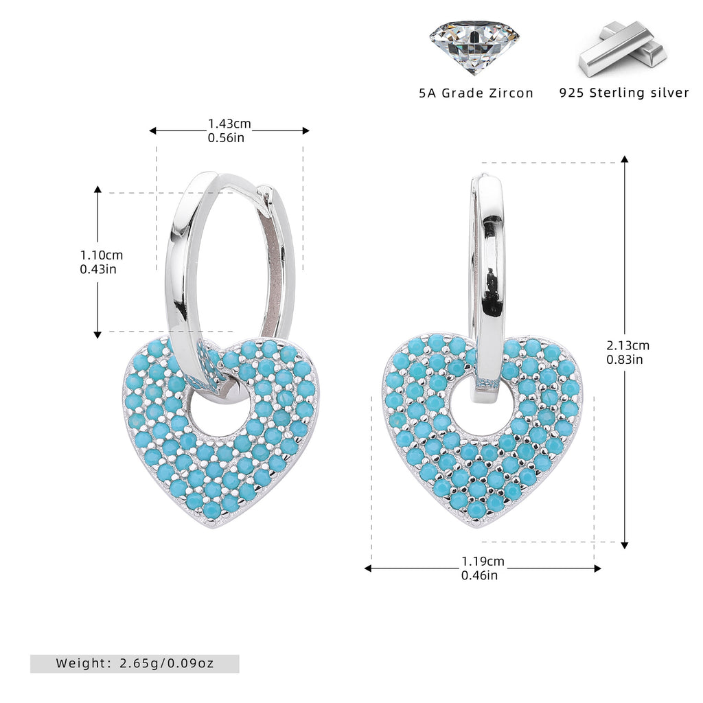 Damen Ohrhänger mit Herzdesign und funkelnden Zirkonen Shop Nory