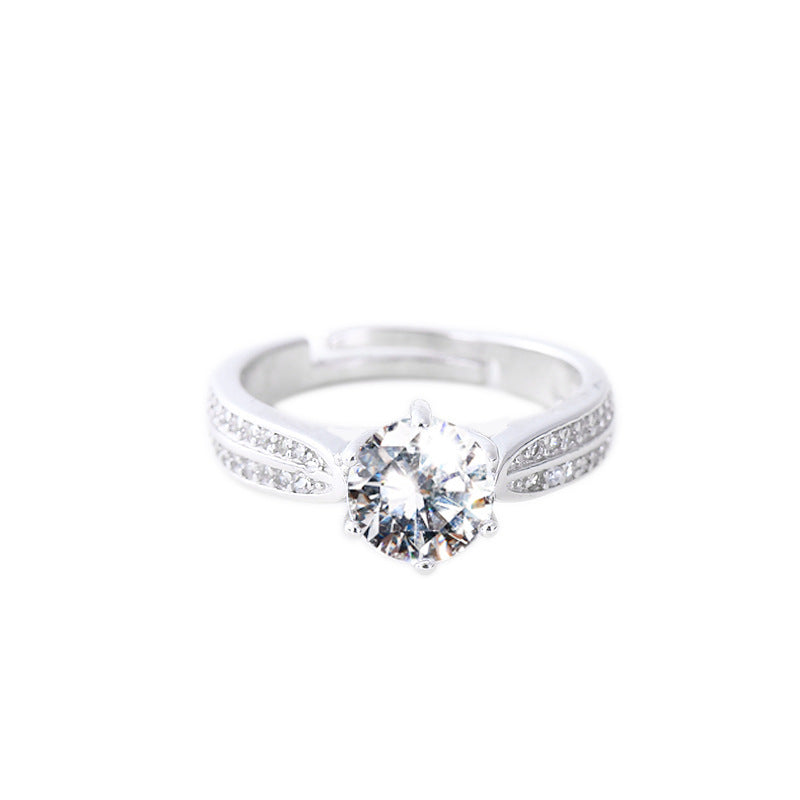 Damenring mit funkelndem Zirkonia und elegantem Band Shop Nory