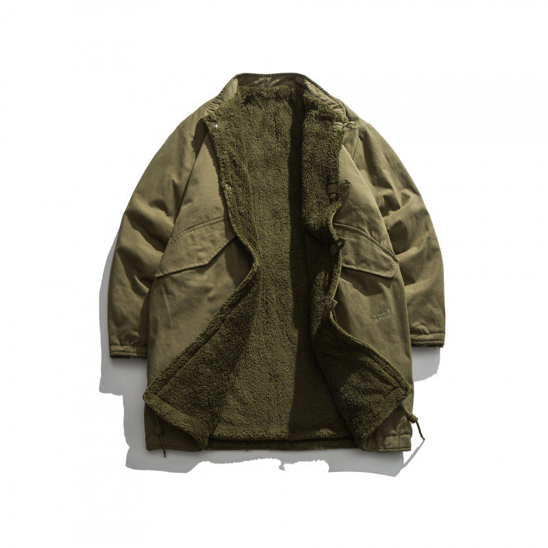Herren Isolierende Parkajacke im Oversize‑Cut mit Sherpa‑Futter und Tunnelzugsaum Shop Nory