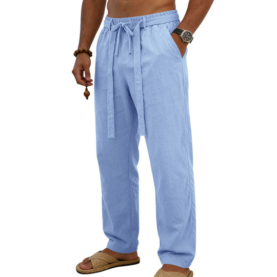 Herren Atmungsaktive Sommer-Relaxhose mit Elastikbund, Tunnelzug und Seitentaschen Shop Nory