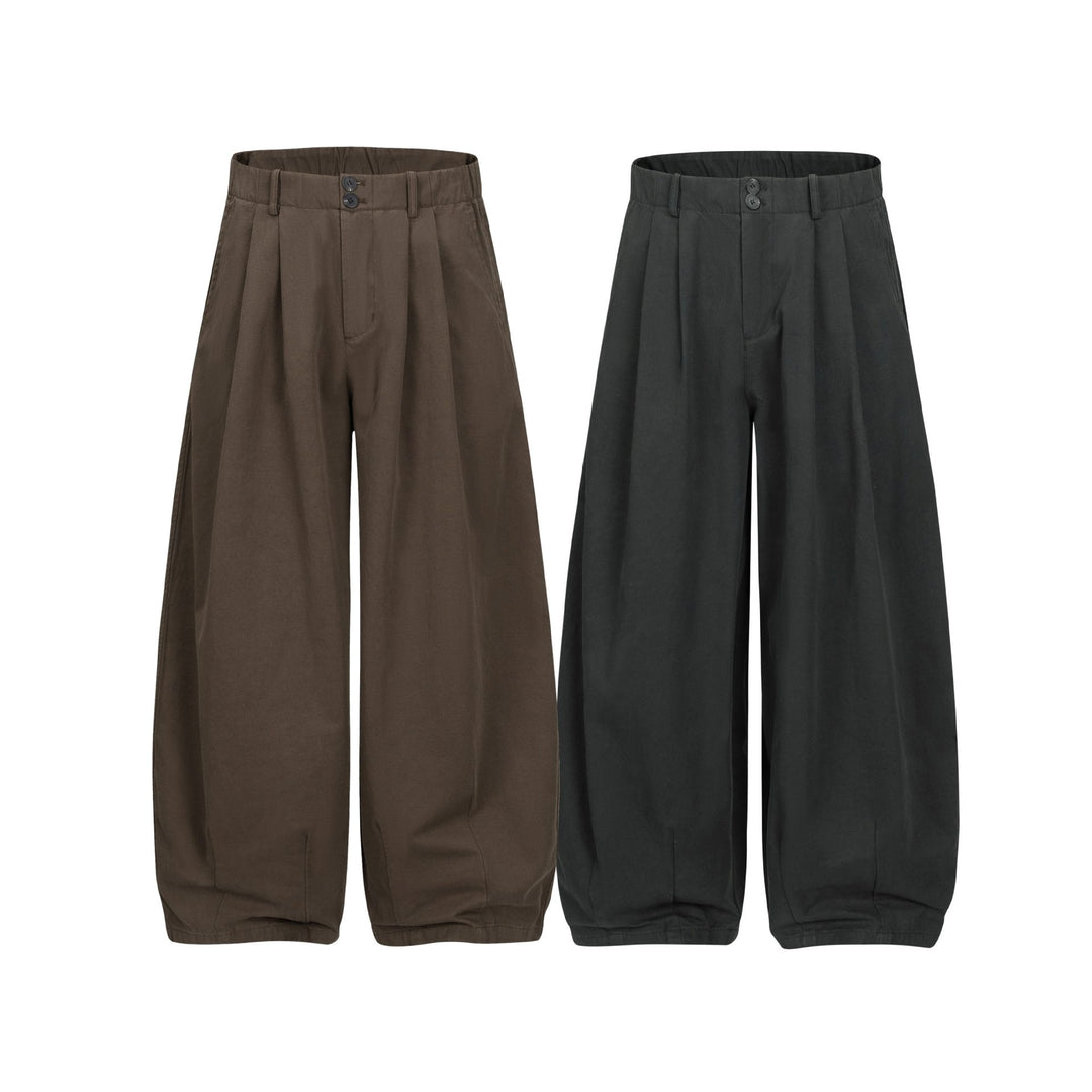Damen Weite Culotte-Hose mit hoher Taille, Bundfalten und elastischem Knöchelabschluss Shop Nory