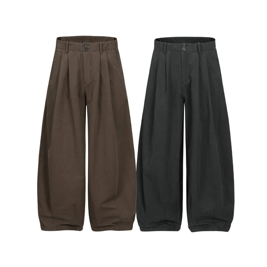 Damen Weite Culotte-Hose mit hoher Taille, Bundfalten und elastischem Knöchelabschluss Shop Nory