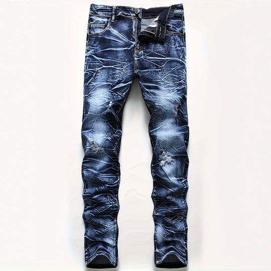 Herren Modische Slim-Fit Jeans im Used-Look Shop Nory