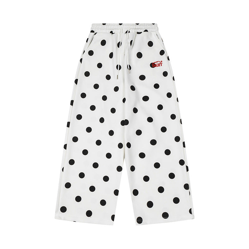 Damen Weite Culotte-Sweathose mit elastischem Komfortbund und Polka-Dot-Print Shop Nory