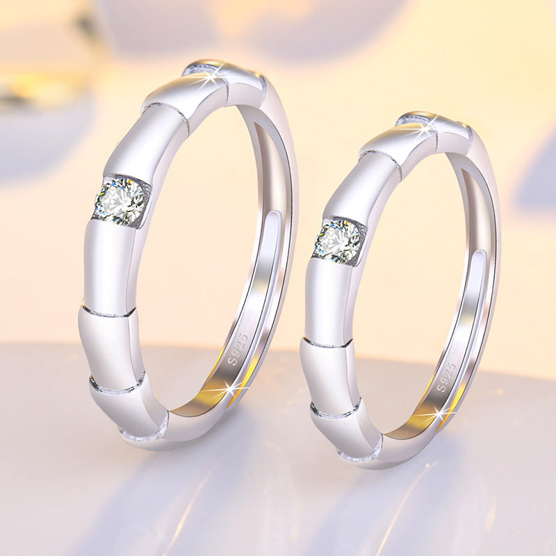 Damenring mit elegantem Bambusdesign und funkelndem Zirkonia Shop Nory