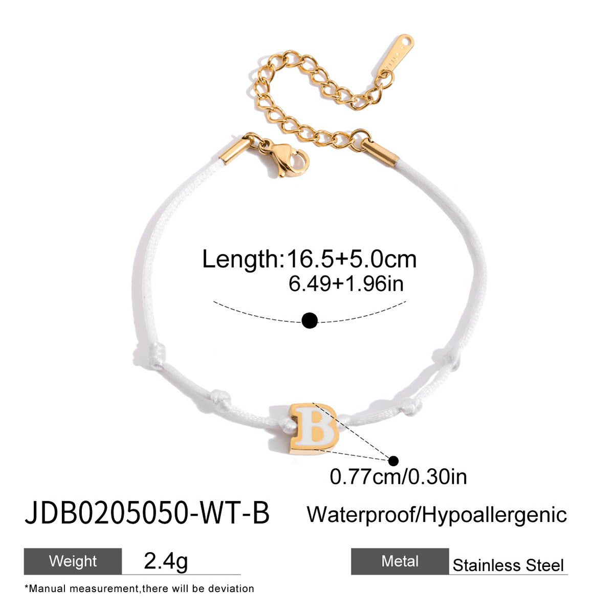 Damen Armband mit personalisiertem Buchstabenanhänger aus hypoallergenem Edelstahl Shop Nory