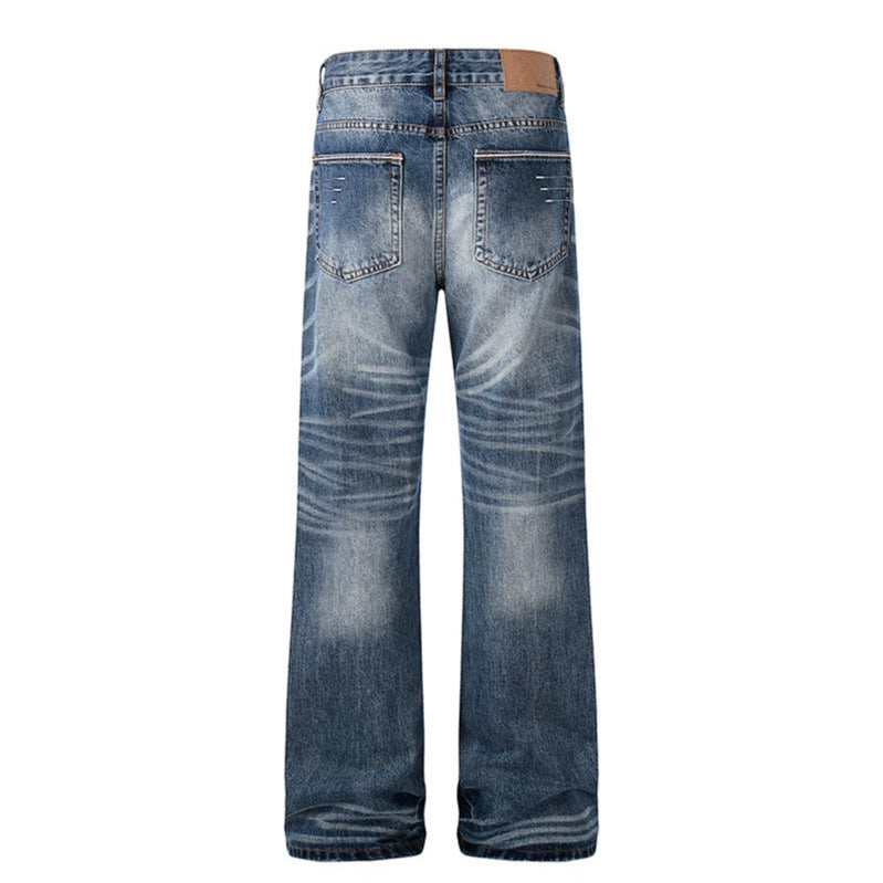 Damen High‑Waist-Jeans im Palazzo‑Schnitt mit Used‑Effekt und Fal­tenoptik Shop Nory