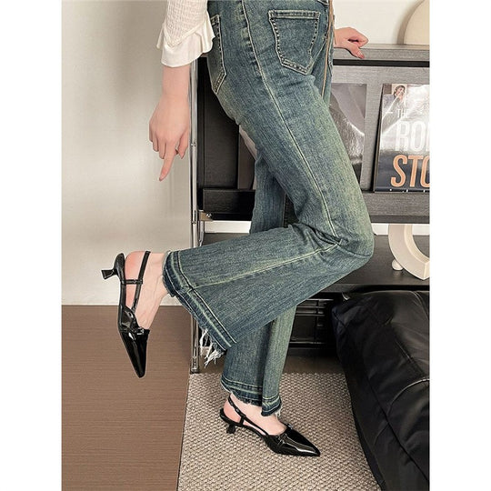 Damen Spitz zulaufende Lack-Pumps mit Slingback, schlanker Silhouette und gepolstertem Komfortfußbett Shop Nory