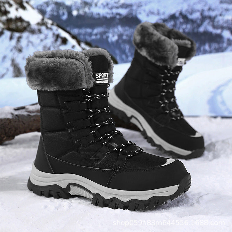 Damen Wasserdichte gefütterte Thermo-Wanderschuhe mit Kunstfellkragen Shop Nory