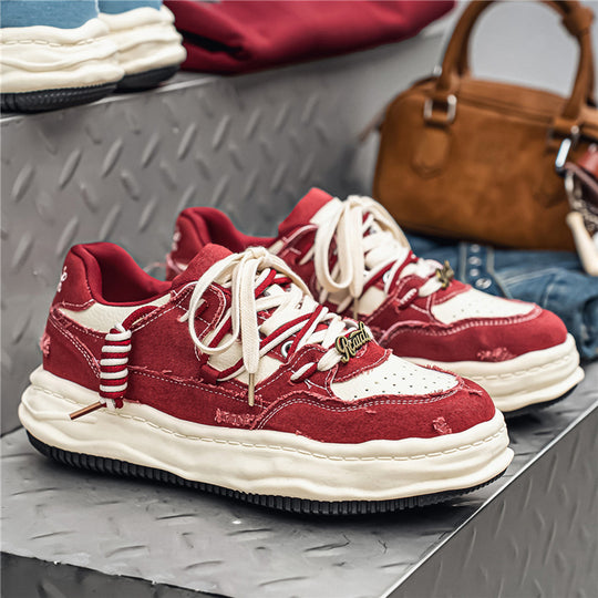 Damen denim-Plateau-Sneaker mit kontrastnähten, wattierter Wellenlaufsohle und verzierten Schnürdetails Shop Nory