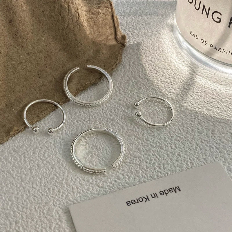 Damen Offener Ring mit stilvollen Kugeldetails Shop Nory