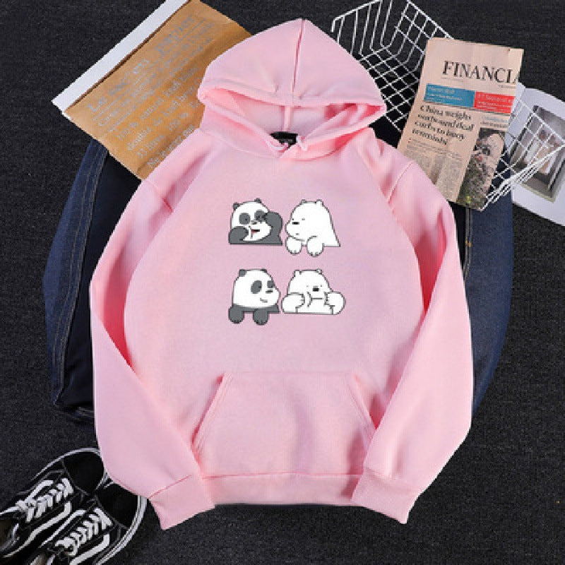 Unisex nan Kapuzenpullover mit niedlichem Comic-Tierprint, Kängurutasche und weichem Fleece-Innenfutter Shop Nory