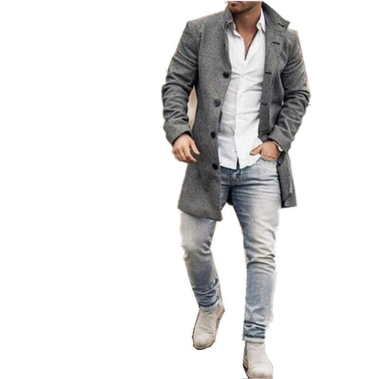 Herren nan kariierter Kurzmantel mit taillierter Silhouette, Reverskragen und aufgesetzten Seitentaschen Shop Nory