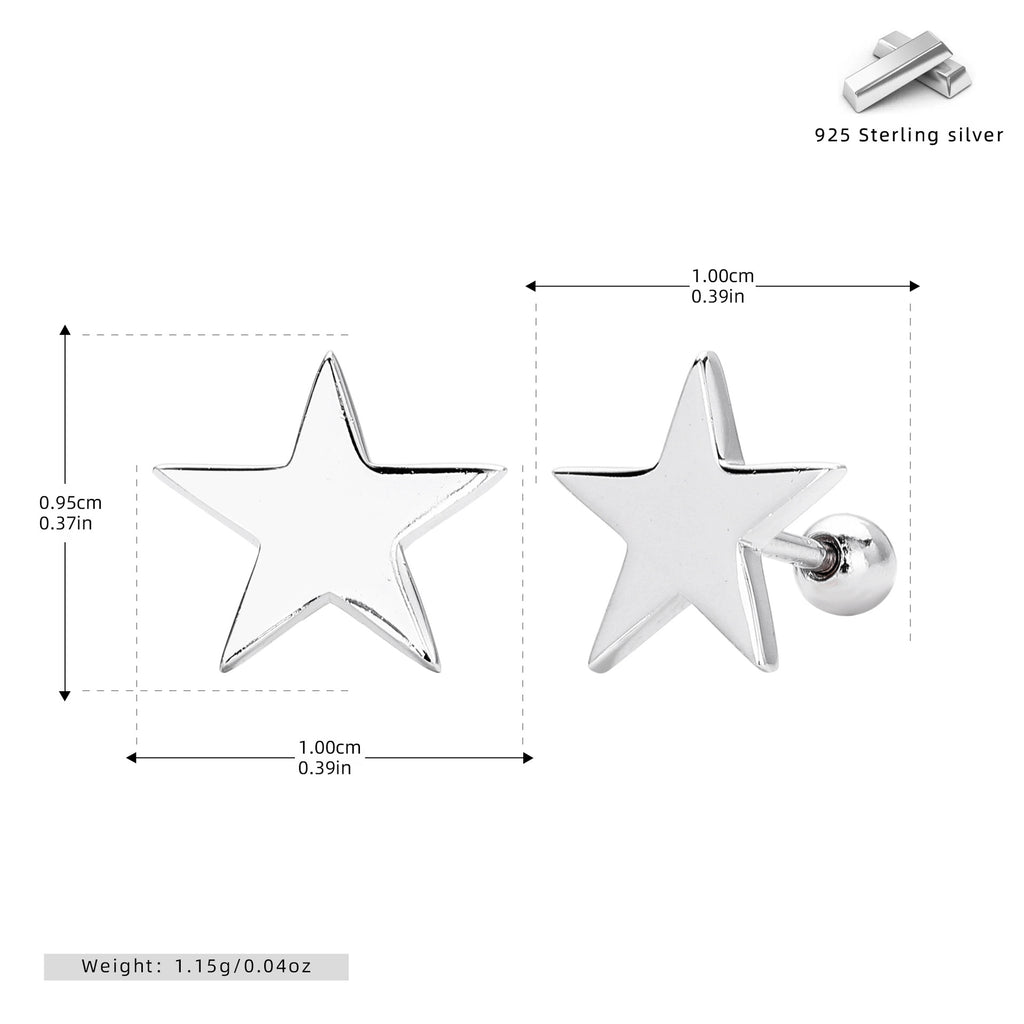 Damen Ohrstecker im modernen Sternendesign aus hochwertigem 925 Sterling Silber Shop Nory