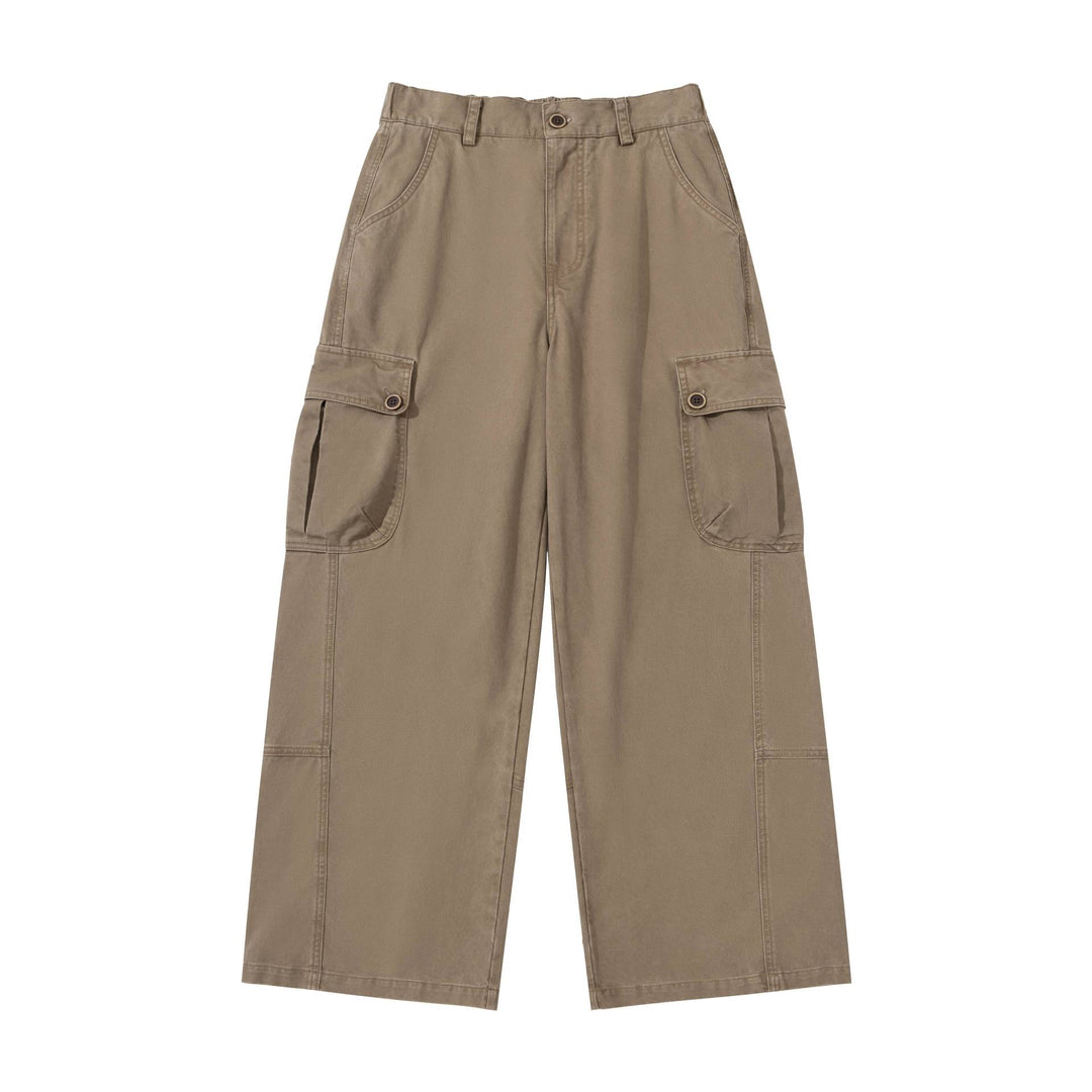 Damen hochgeschnittene Cargo‑Hose mit weitem Bein und Klappentaschen Shop Nory