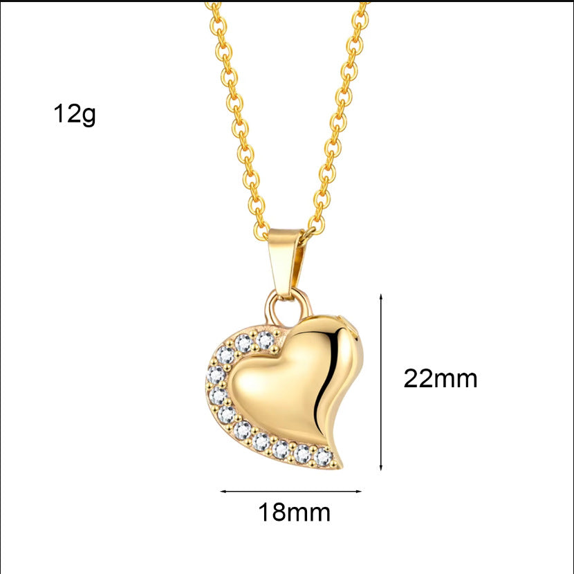 Damen Halskette mit herzförmigem Anhänger und funkelnden Zirkonia Shop Nory