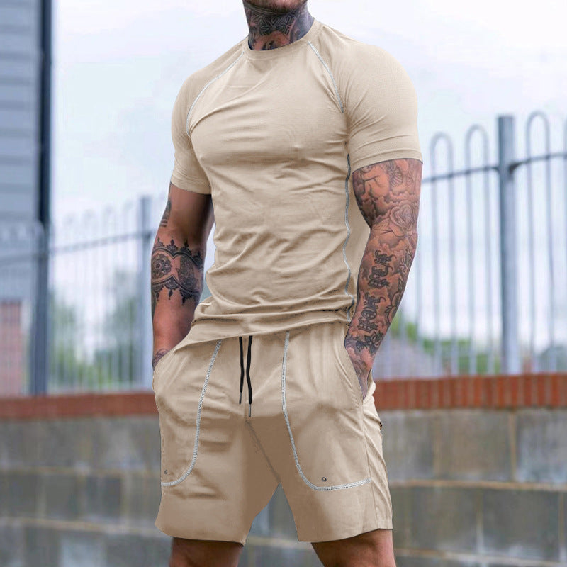 Herren Sportlicher Kurzarmanzug mit praktischem Taschendesign