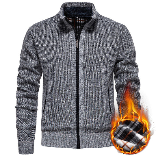 Herren Strickjacke mit hohem Kragen und praktischem Reißverschluss Shopnory