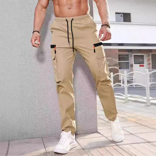 Herren Slim‑Tapered Utility‑Cargohose mit elastischem Bund, Kordelzug & Mehrfachklapptaschen Shop Nory