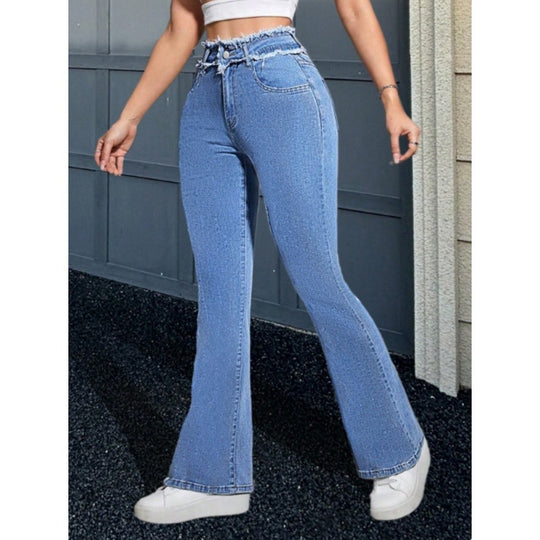 Damen Hochtaillierte Sculpting-Flared-Jeans mit gerafftem Bund und figurformender Passform Shop Nory