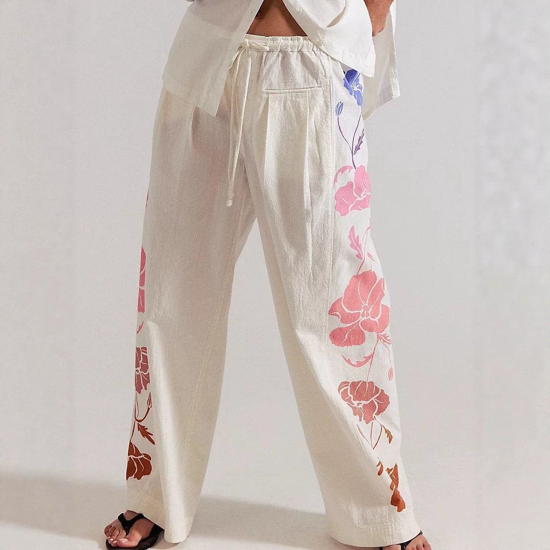 Damen Modische Sommerhose mit Blumenmuster