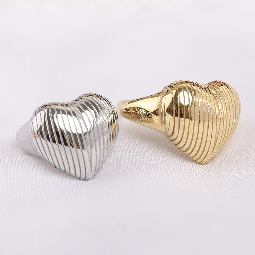 Damen Ring im modernen Herzdesign mit elegantem Glanz Shop Nory
