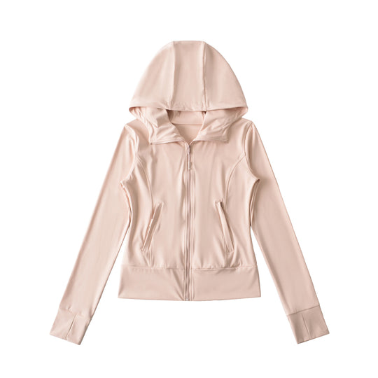 Damen Kapuzen-Sportjacke mit durchgehendem Reißverschluss, taillierter Passform und integrierten Reißverschlusstaschen Shop Nory