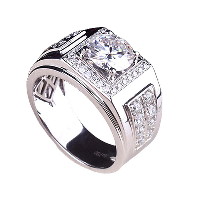 Herren eleganter Ring mit funkelndem Zirkonia-Besatz Shop Nory
