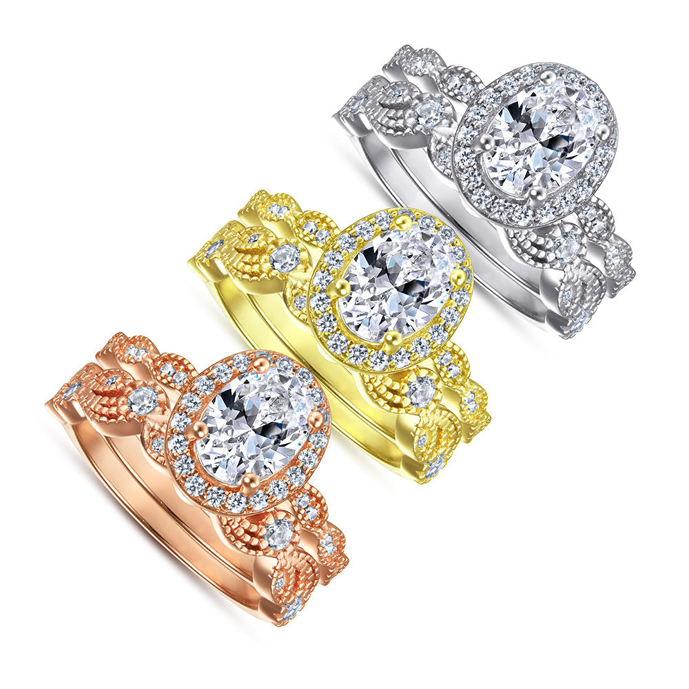 Damen Ring mit floralen Details und glitzernden Zirkonia Shop Nory