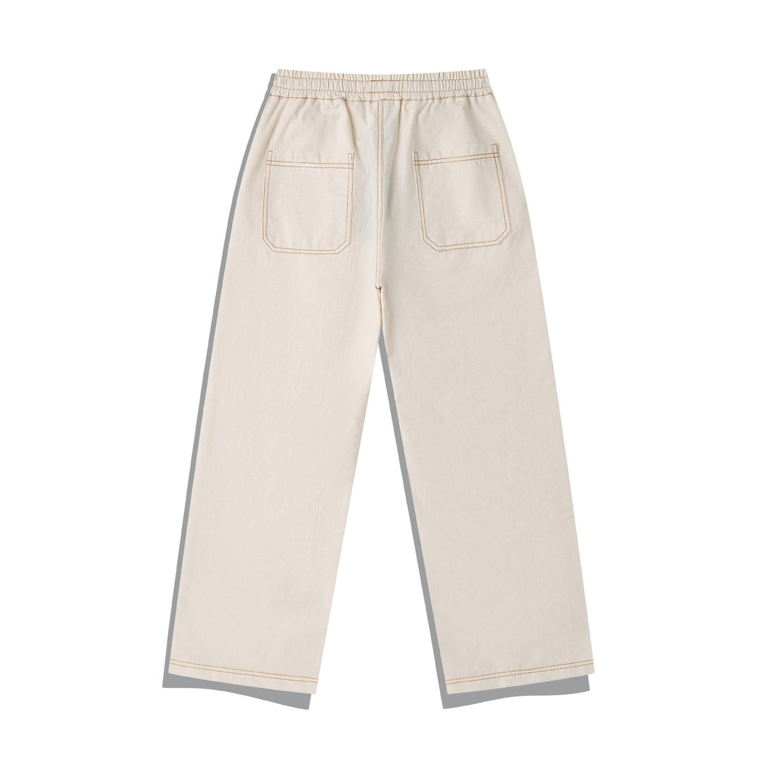 Damen Weite Denim-Cargo-Culotte mit elastischem Bund und Kontraststeppung Shop Nory