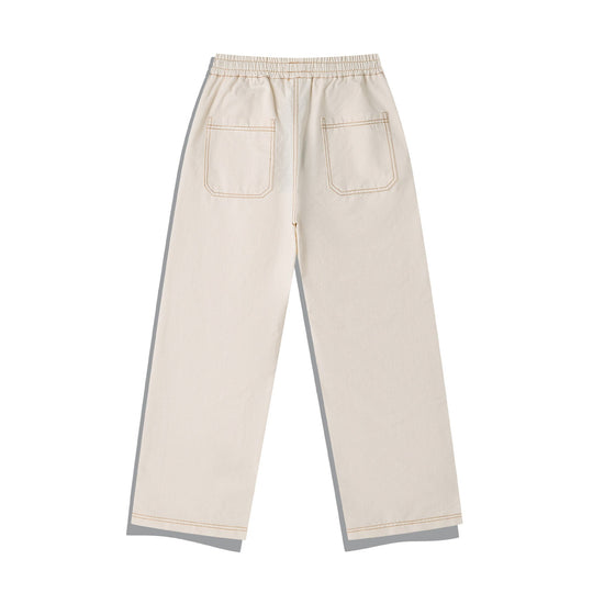 Damen Weite Denim-Cargo-Culotte mit elastischem Bund und Kontraststeppung Shop Nory