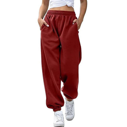 Damen nan Baggy-Sweathose im Retro‑Look mit hohem Komfortbund tiefem Schritt seitlichen Einschubtaschen und elastischen Knöchelbündchen Shop Nory