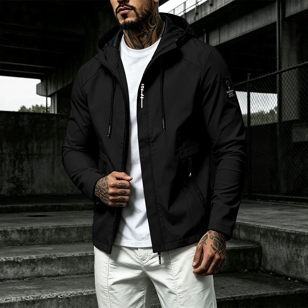 Herren Wasserabweisende Softshell-Jacke mit Kapuze und verdecktem Reißverschluss Shop Nory
