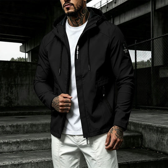 Herren Wasserabweisende Softshell-Jacke mit Kapuze und verdecktem Reißverschluss Shop Nory