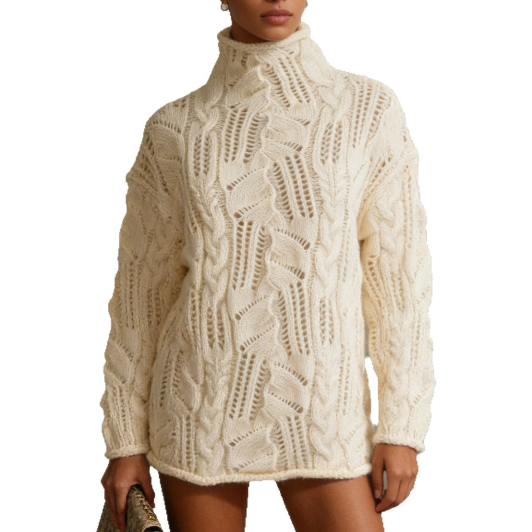 Damen Oversize Rollkragenpullover mit Ajour‑Zopfmuster Shop Nory