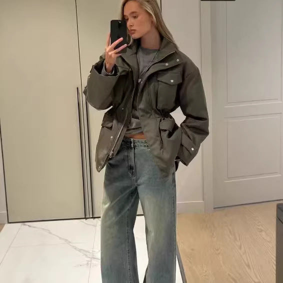 Damen Utility-Parka mit aufgesetzten Pattentaschen und hohem Stehkragen Shop Nory