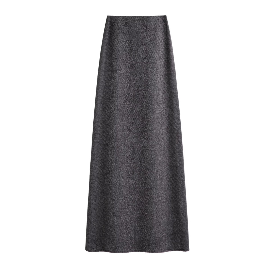 Damen Eleganter Maxirock aus hochwertigem Wollmix Shop Nory