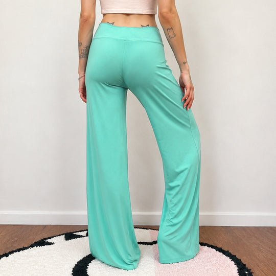 Damen nan weite Palazzo-Hose mit V-förmiger Bundnaht und elastischem Stretch-Jersey Shop Nory