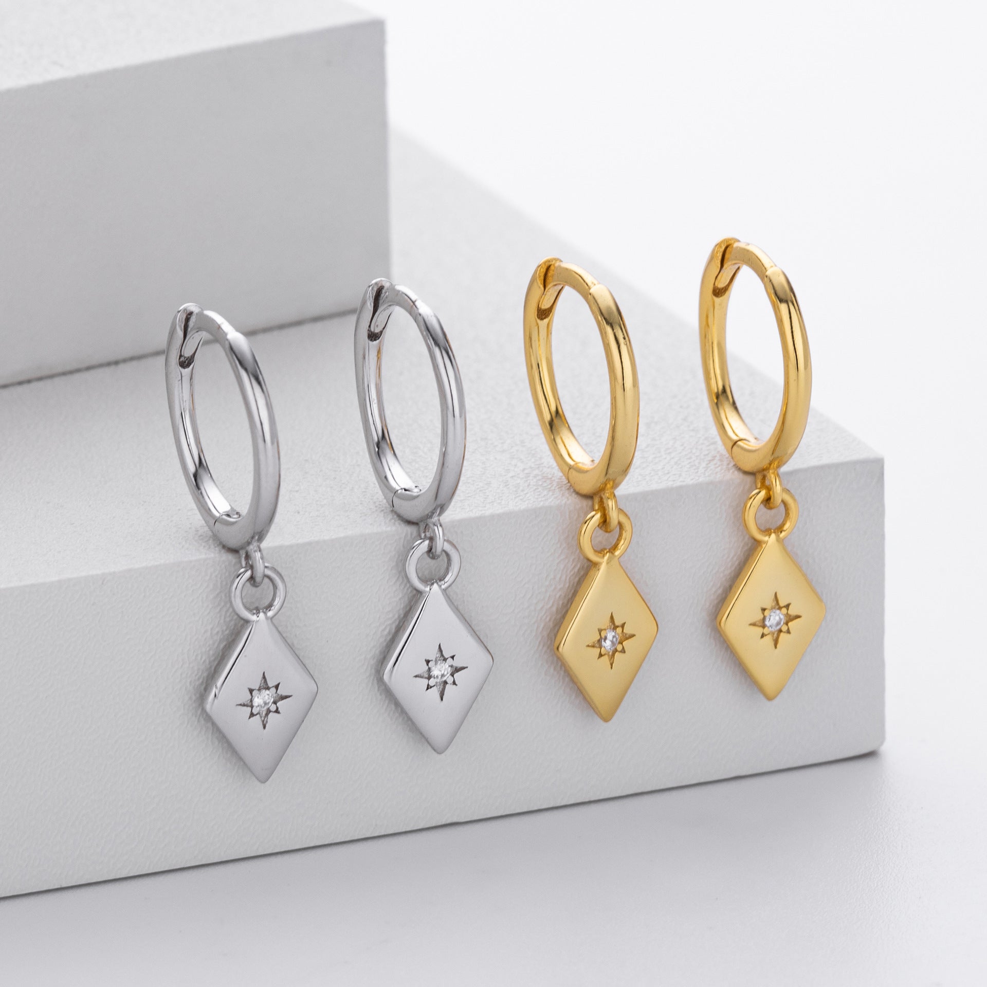 Damen Ohrhänger mit hochwertigem Zirkonanhänger aus 925 Sterling Silber Shop Nory