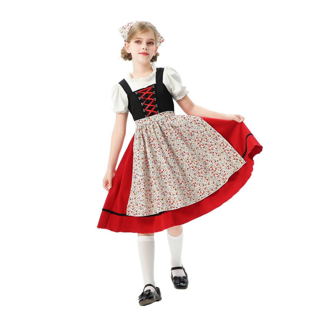 Damen nan traditionelles Kinderdirndl mit Schürze und Kopftuch Shop Nory