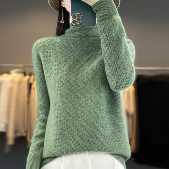 Damen Weicher Feinstrick‑Mockneckpullover mit flauschiger Mohair‑Optik, zarter Wabenstruktur und legerer Oversize‑Passform Shop Nory