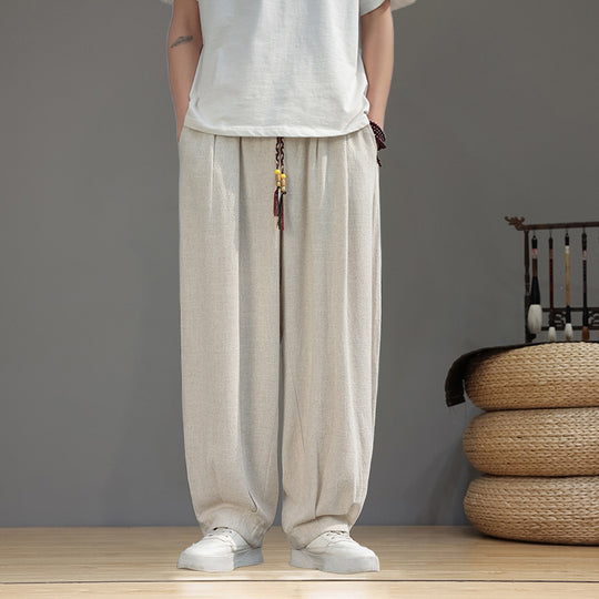 Herren Haremshose im Oversize-Baggy-Stil mit Kordelzug und elastischem Bund Shop Nory