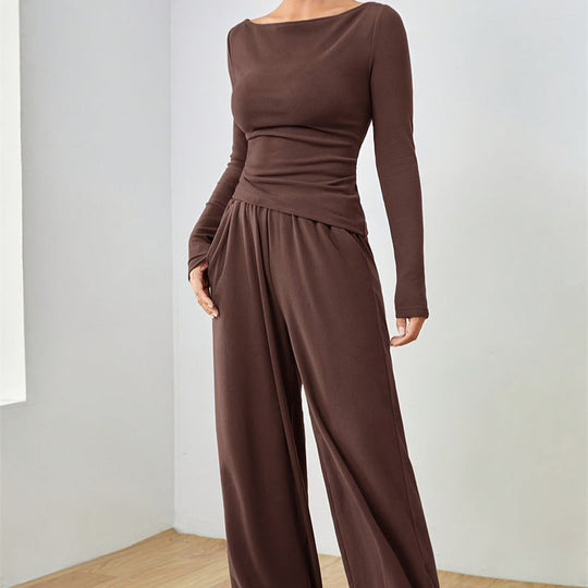 Damen Lässiges Oberteil und weite Hose Set