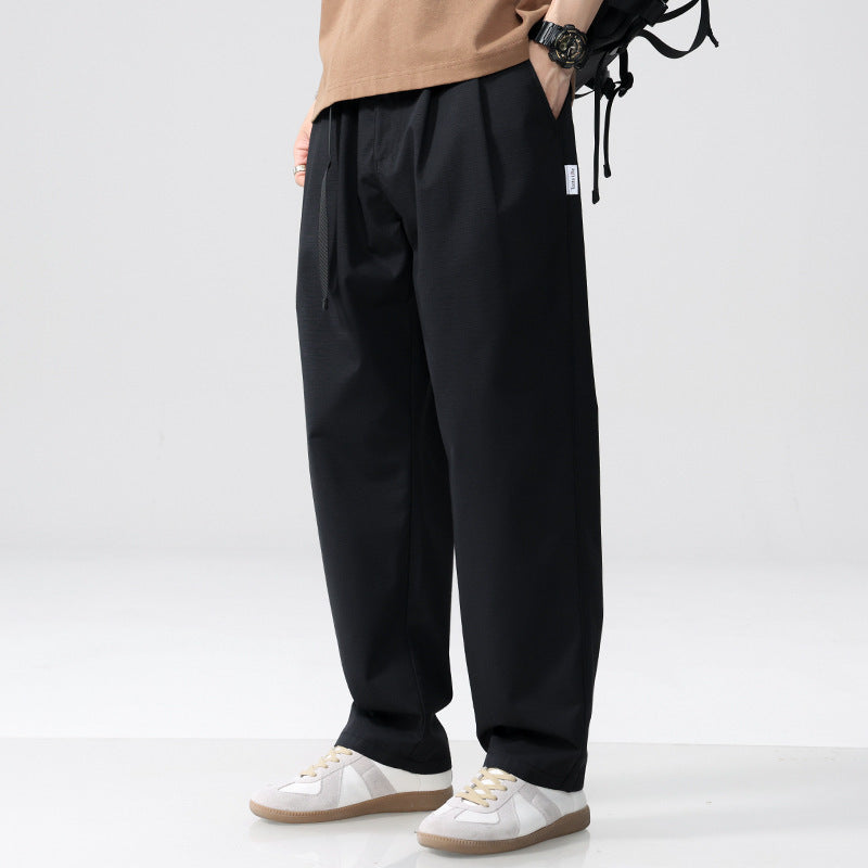 Herren Locker geschnittene Bundfalten-Hose mit Kordelzug und weitem Bein Shop Nory