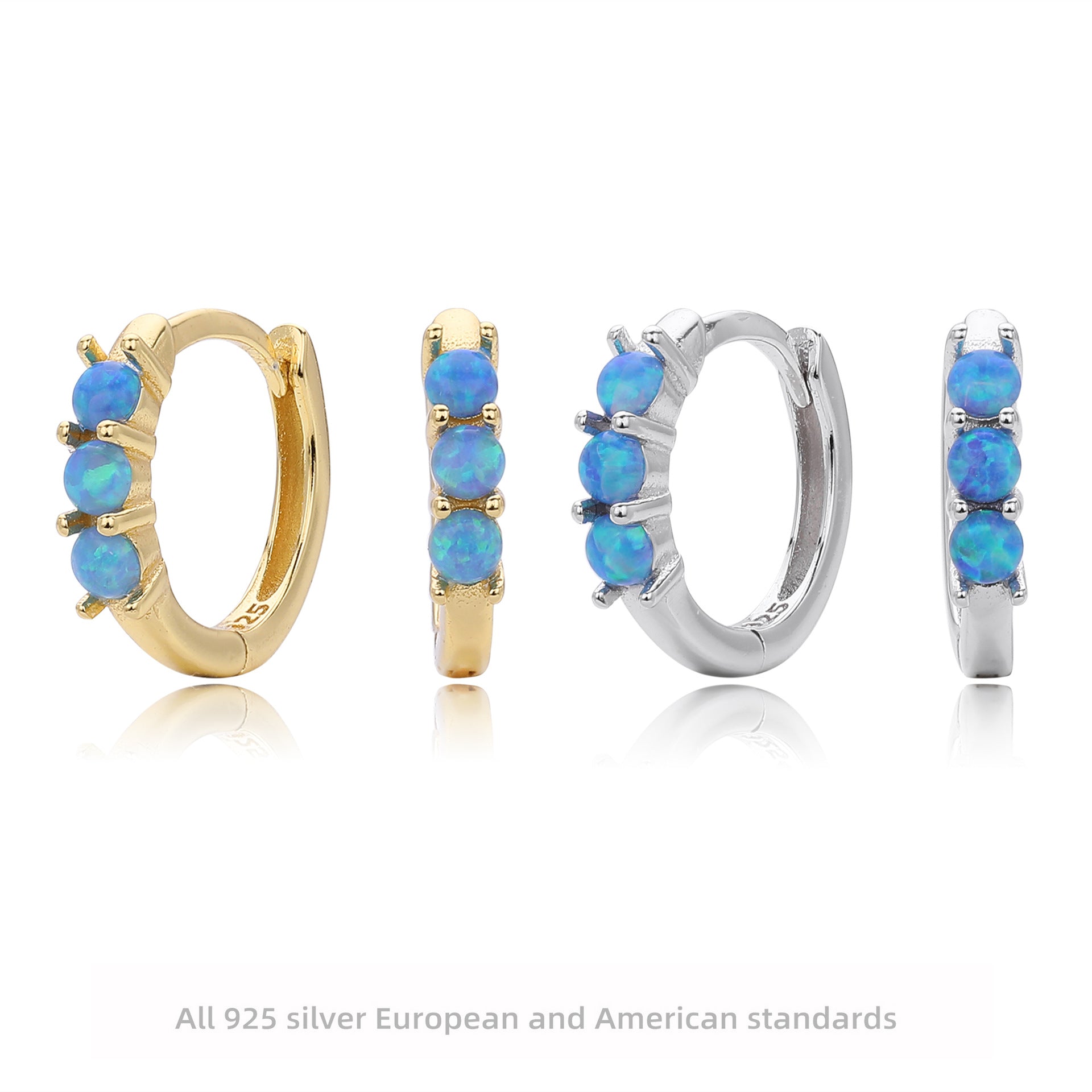 Damen Ohrhänger mit funkelnden Opal-Steinen und hochwertigem 925 Sterling Silber Shop Nory