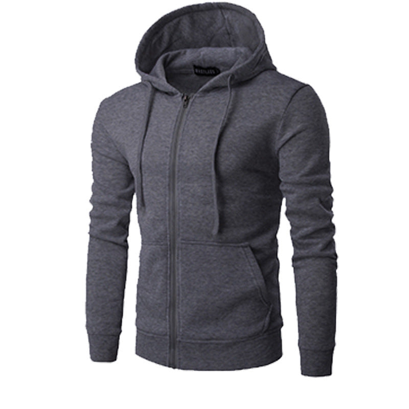 Herren nan schmal geschnittene Zip-Hoodie Jacke mit weichem Fleece-Innenfutter und Kängurutaschen Shop Nory
