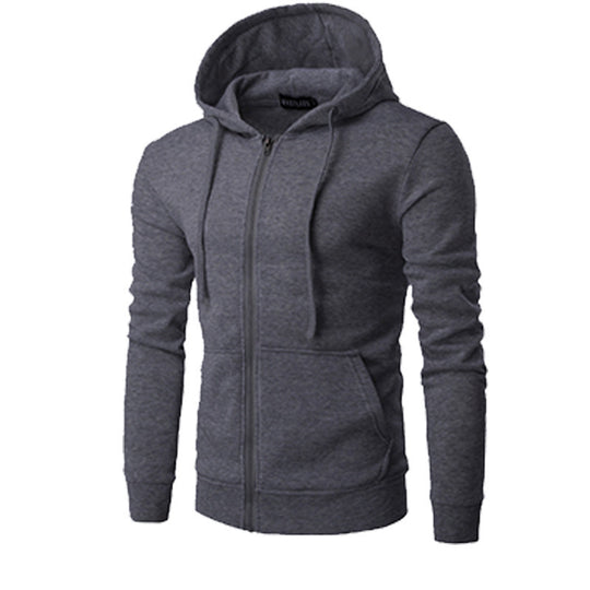 Herren nan schmal geschnittene Zip-Hoodie Jacke mit weichem Fleece-Innenfutter und Kängurutaschen Shop Nory